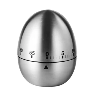 Egg Shaped Stainless Steel Mechanical Kitchen Timer