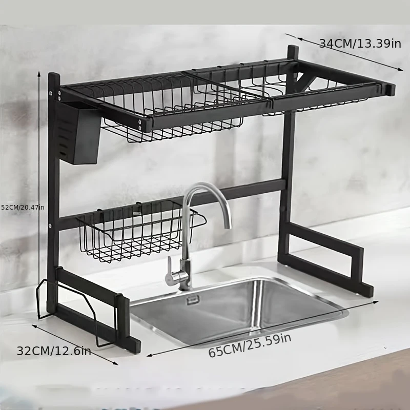 Black Stainless Steel Sink Rack - Image 4