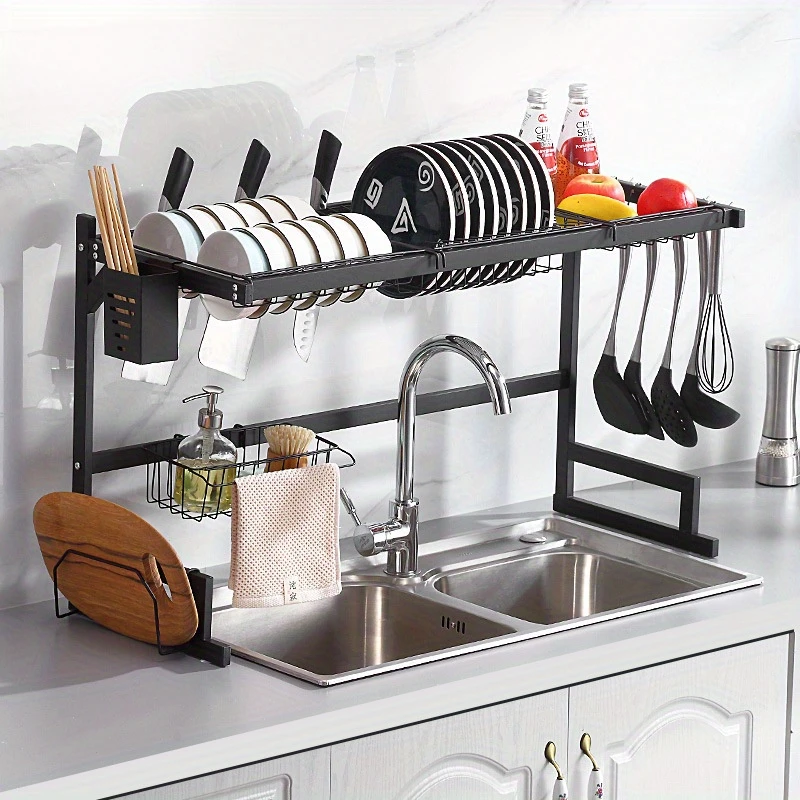 Black Stainless Steel Sink Rack - Image 3
