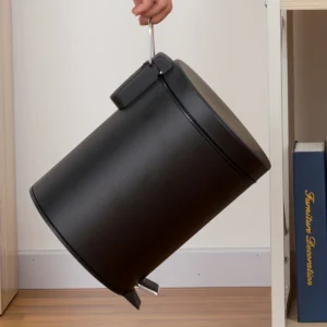 3L Matte Black Metal Trash Can