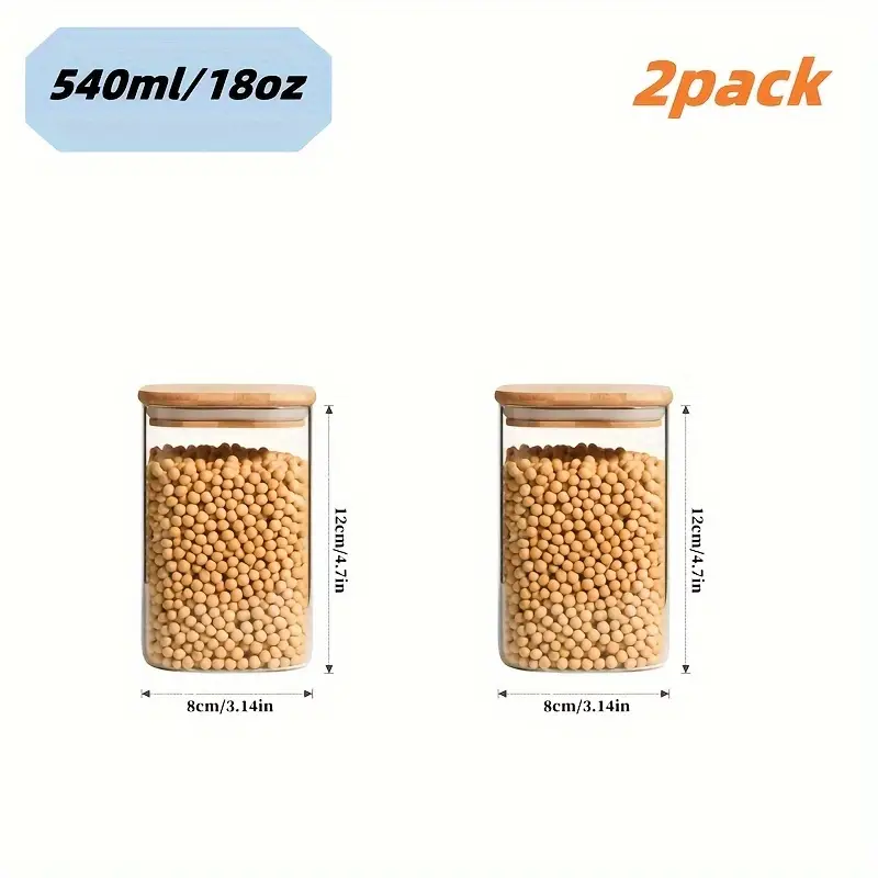 2Pcs Square Sealed Jars - Image 4